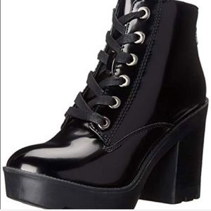 ALDO Shiny Black Combat Boots